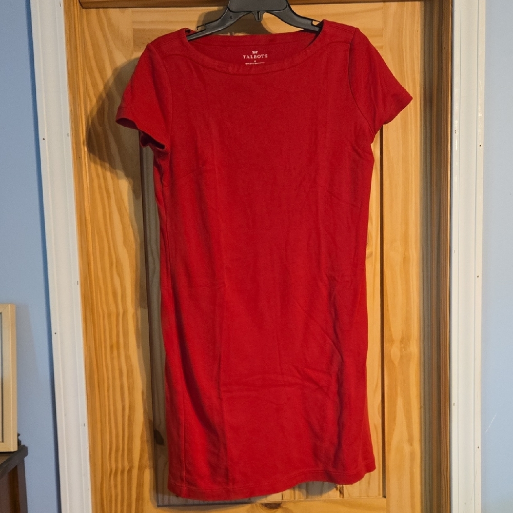 Talbots Red Ruched Sheath Mini Dress